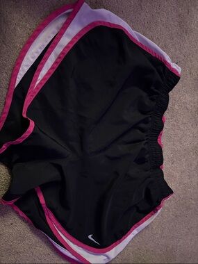 Nike Black Shorts with Pink and White Accents